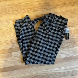 Black and White Plaid Dress Pants